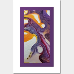 Purple paint pour Posters and Art